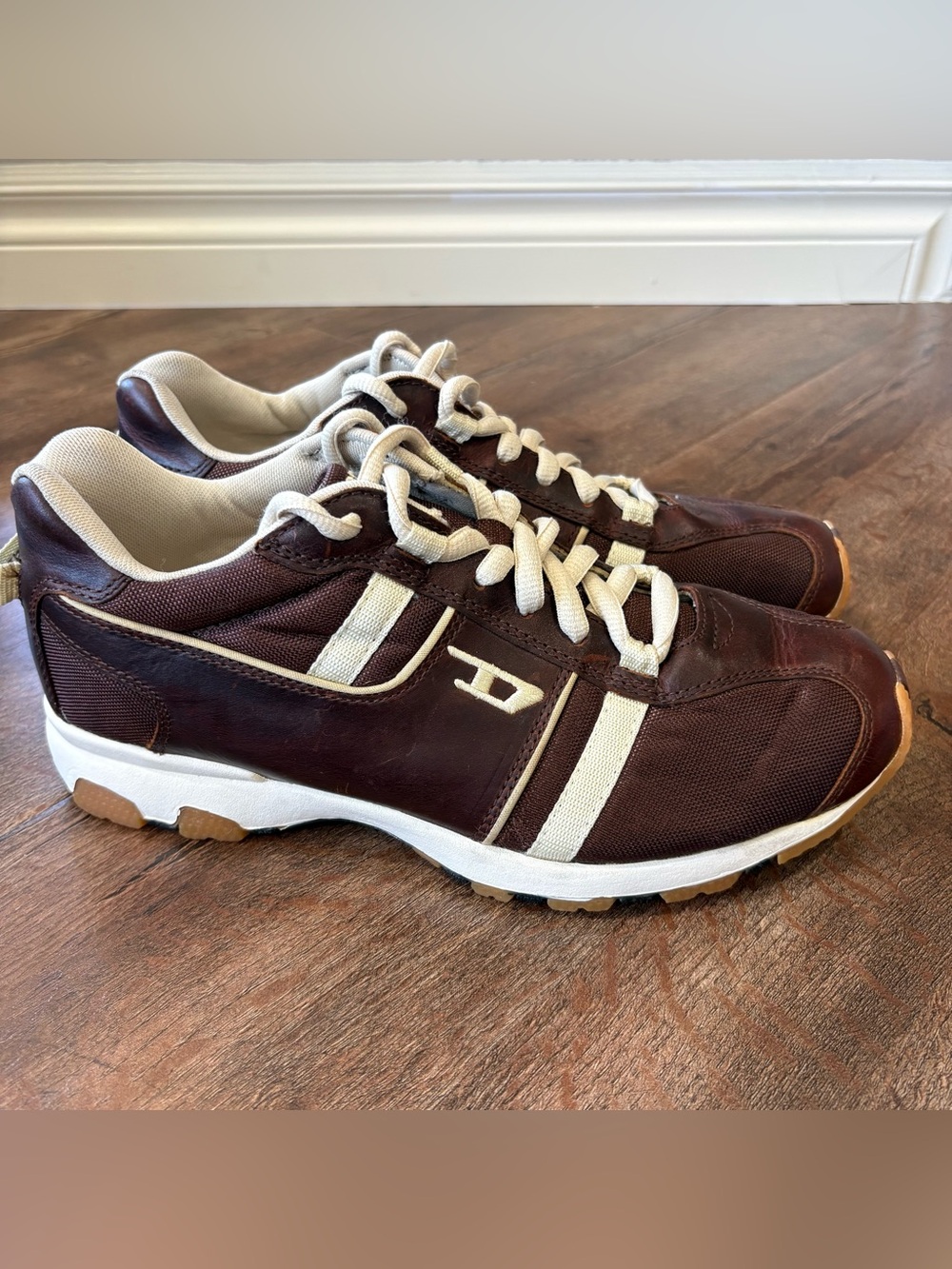 Diesel Proton Sneakers Men’s US 9 EU 42 Brown Leather Retro Runner Shoes - Picture 6 of 11